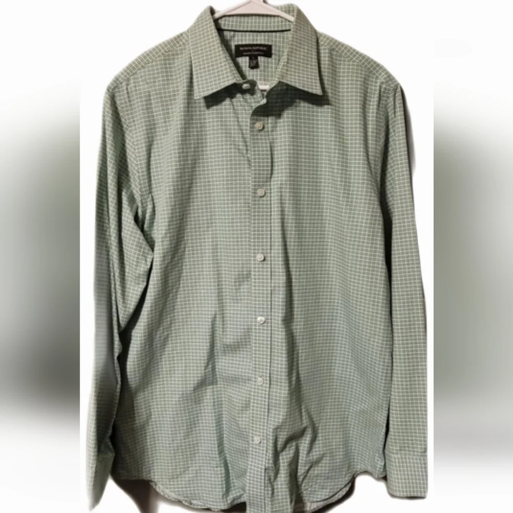 Banana Republic Shirt Mens Large Check Button Down Preppy Modern